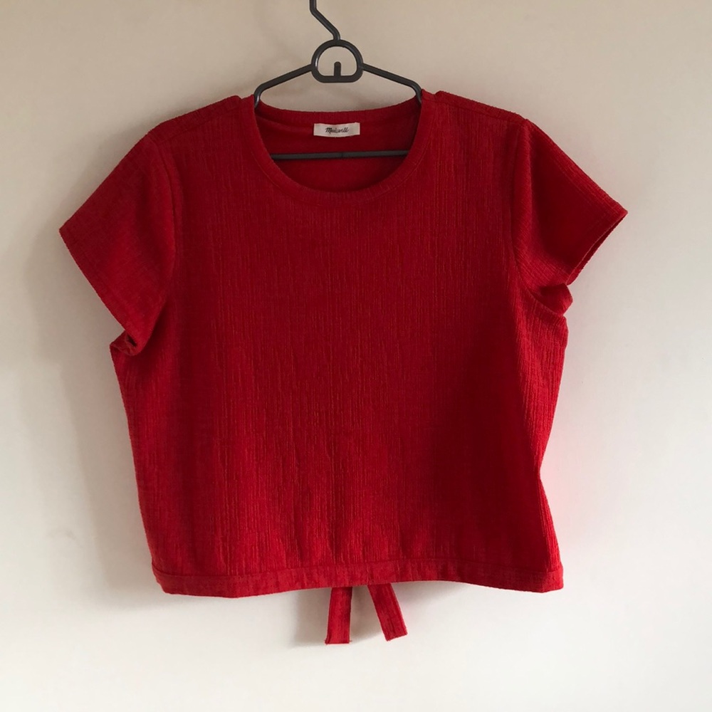Madewell Red Tie-in-back Shirt